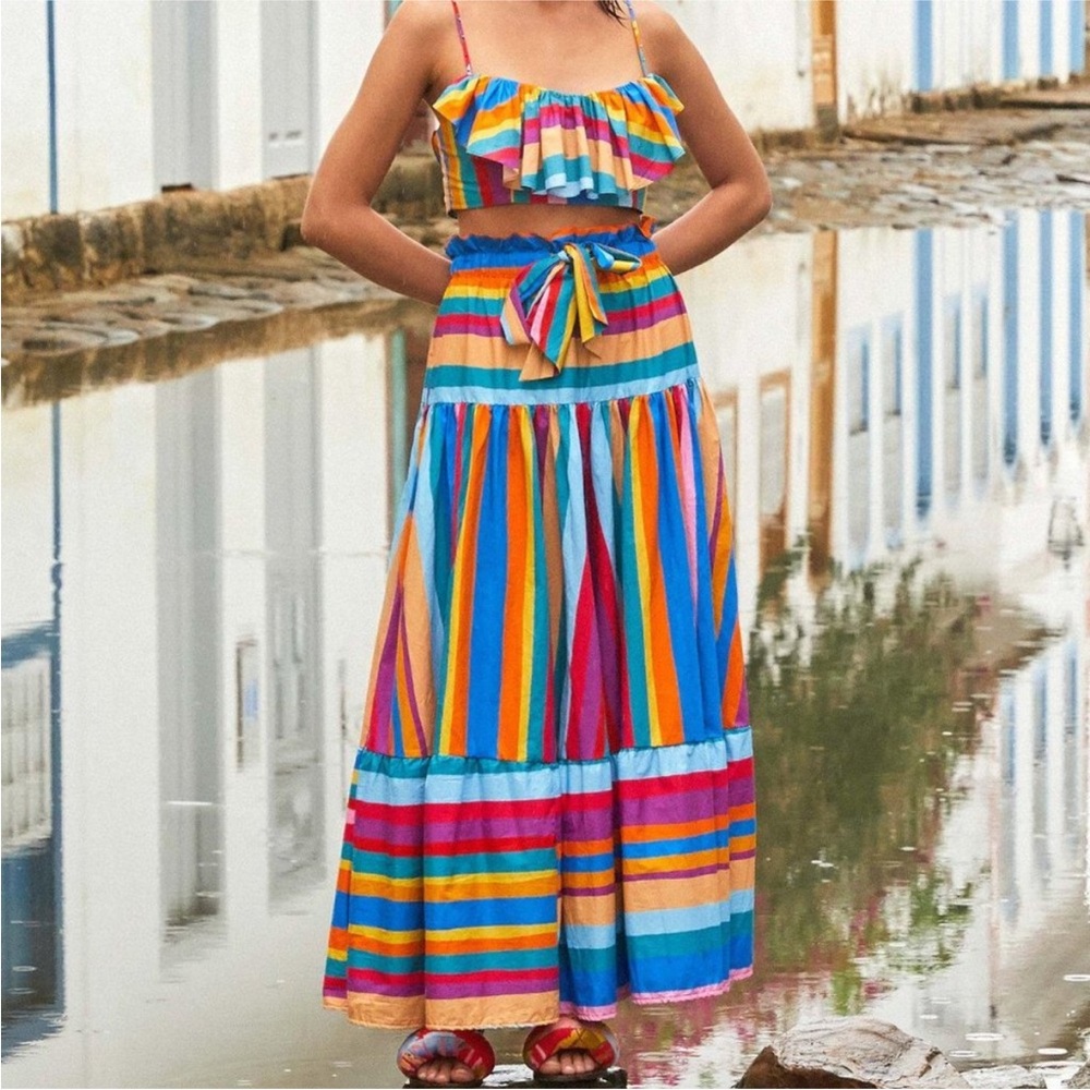 FARM Rio Striped Scarf Maxi Skirt - Picture 2 of 5